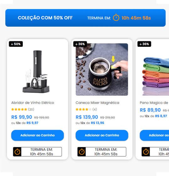 Coleçao com timer gratis tema elevate one shopify